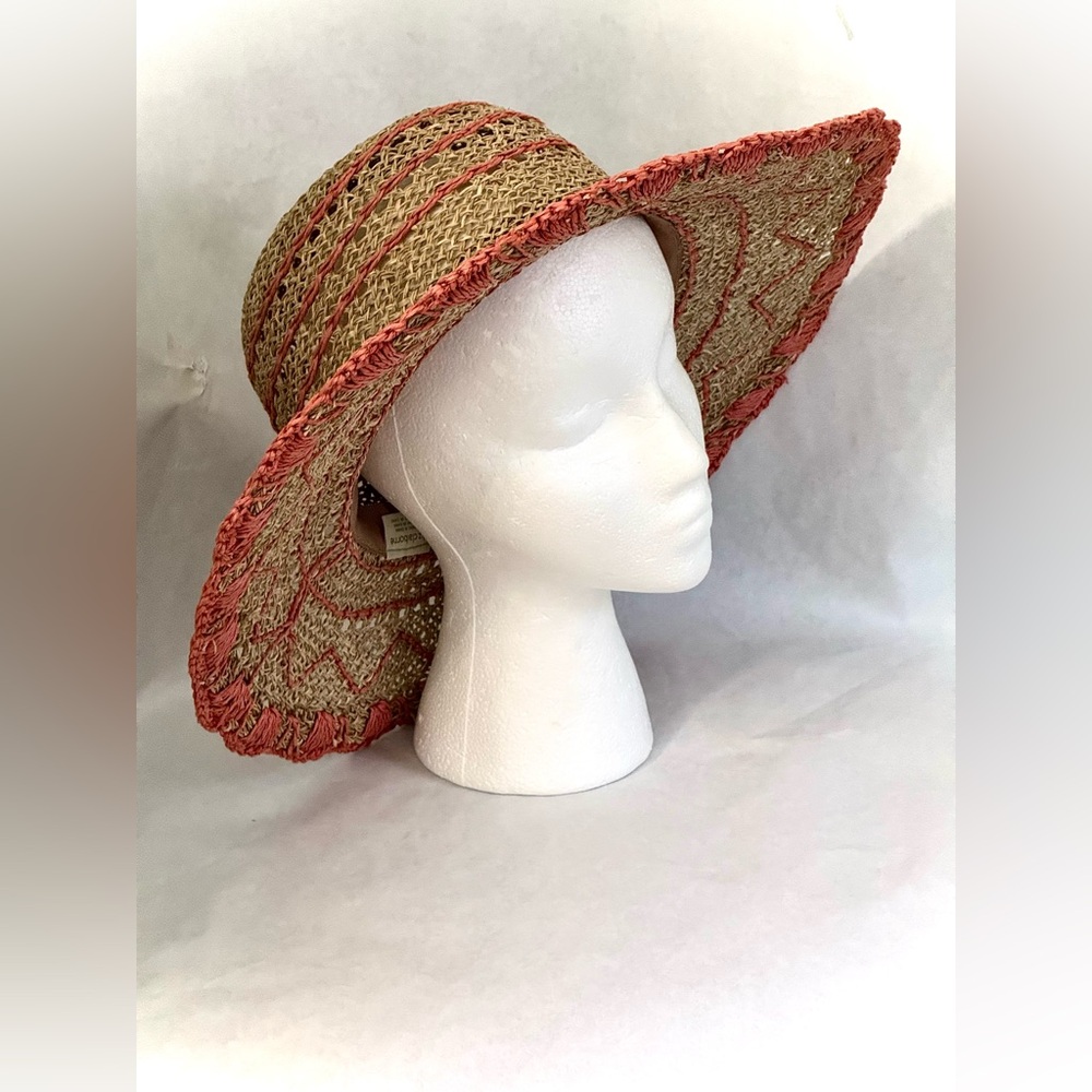 Liz Claiborne Tan & Orange Decorative Hat
